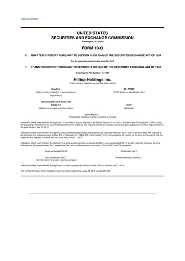 Thumbnail Hilltop Holdings 10-Q Quarterly Report FY2015 
