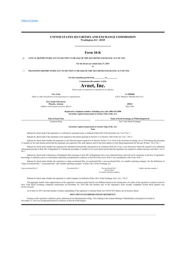 Thumbnail Avnet 10-K Annual Report 2015