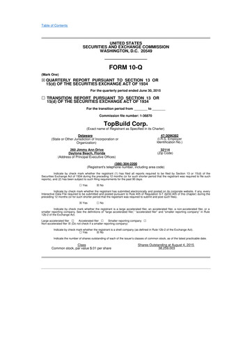 Thumbnail TopBuild 10-Q Quarterly Report FY2015 
