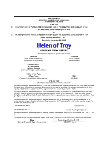 Thumbnail Helen of Troy 10-Q Quarterly Report FY2016 