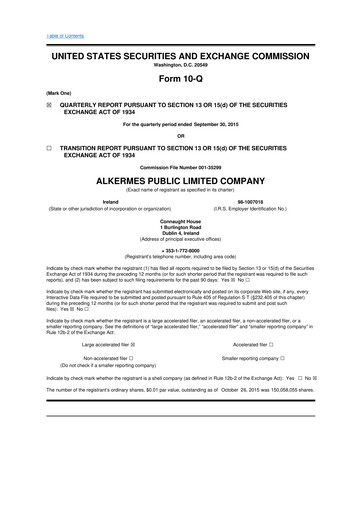 Miniature Alkermes 10-Q Rapport trimestriel 2015 