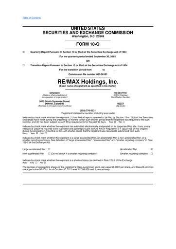 Thumbnail RE/MAX Holdings 10-Q Quarterly Report FY2015 