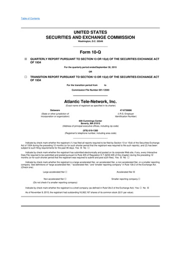Thumbnail ATN International 10-Q Quarterly Report FY2015 