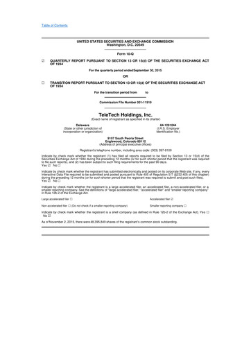 Thumbnail TTEC 10-Q Quarterly Report FY2015 