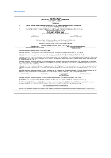 Thumbnail The RMR Group
 10-K Annual Report 