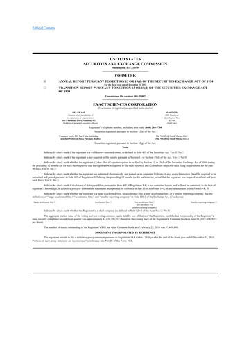 Thumbnail Exact Sciences 10-K Annual Report 2015