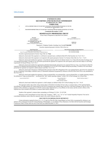 Thumbnail Service Properties Trust 10-K Annual Report 2015