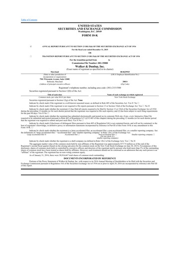 Thumbnail Walker & Dunlop

 10-K Annual Report 2015