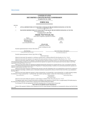 Miniature ATN International 10-K Rapport annuel 2015