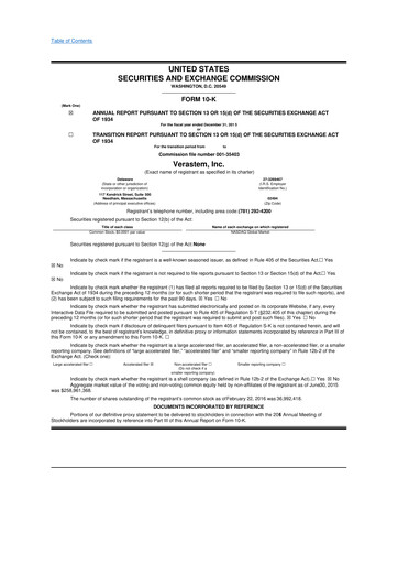 Thumbnail Verastem Oncology
 10-K Annual Report 2015