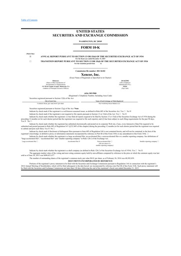 Thumbnail Xencor 10-K Annual Report 2015