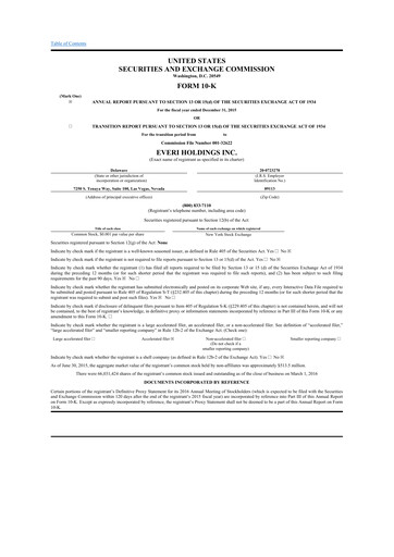 Thumbnail Everi Holdings
 10-K Annual Report 2015