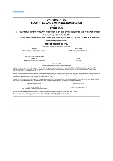 Thumbnail Hilltop Holdings 10-Q Quarterly Report FY2016 