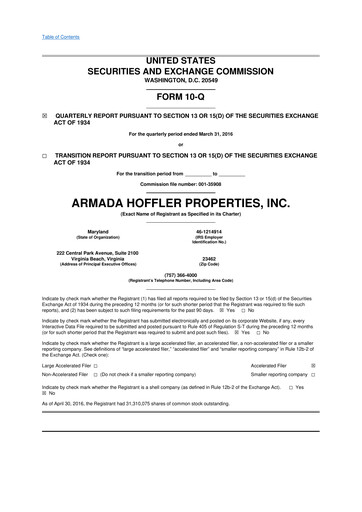 Vorschaubild Armada Hoffler Properties
 10-Q Quartalsbericht  