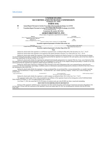 Thumbnail AeroVironment 10-K Annual Report 2016