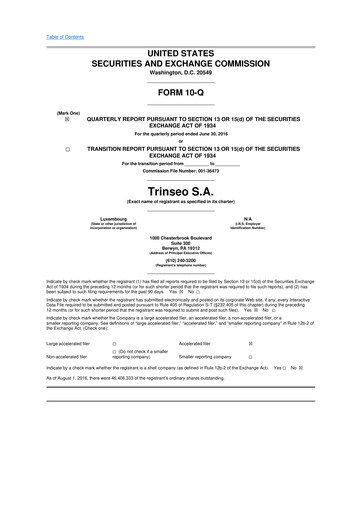 Thumbnail Trinseo 10-Q Quarterly Report FY2016 