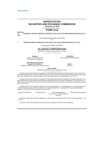 Thumbnail Glaukos 10-Q Quarterly Report FY 