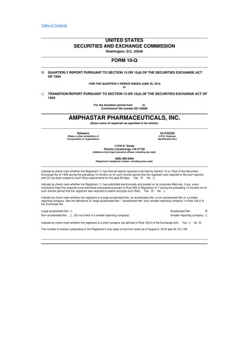 Thumbnail Amphastar Pharmaceuticals 10-Q Quarterly Report FY2016 
