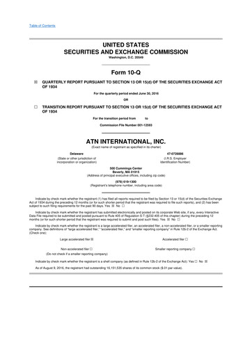 Thumbnail ATN International 10-Q Quarterly Report FY2016 