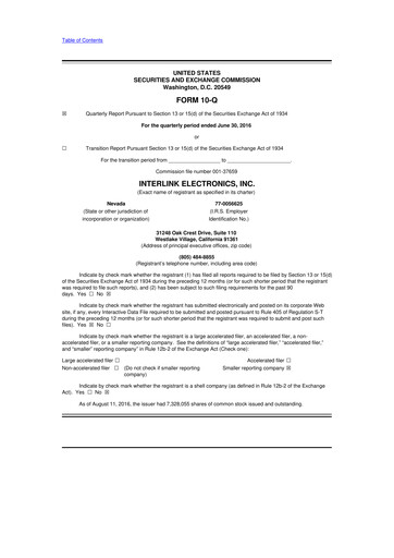 Thumbnail Interlink Electronics 10-Q Quarterly Report FY 
