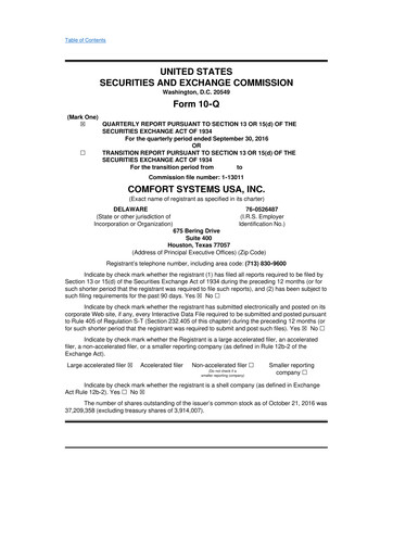 Thumbnail Comfort Systems USA 10-Q Quarterly Report FY2016 