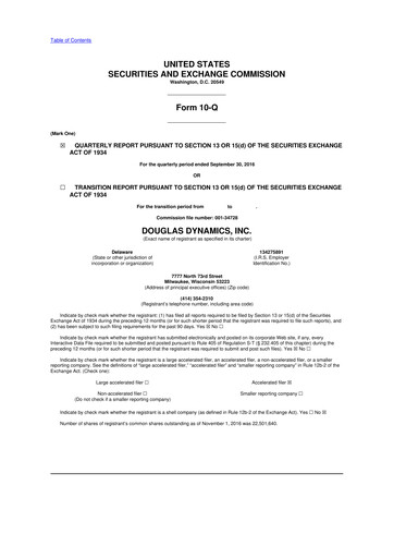 Thumbnail Douglas Dynamics
 10-Q Quarterly Report FY2016 