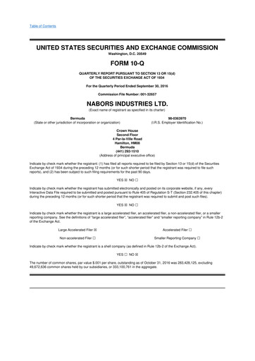 Vorschaubild Nabors Industries
 10-Q Quartalsbericht 2016 