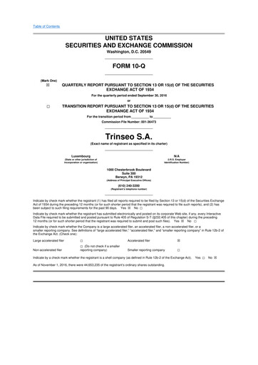 Thumbnail Trinseo 10-Q Quarterly Report FY2016 