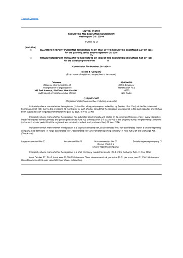 Thumbnail Moelis & Company 10-Q Quarterly Report FY2016 