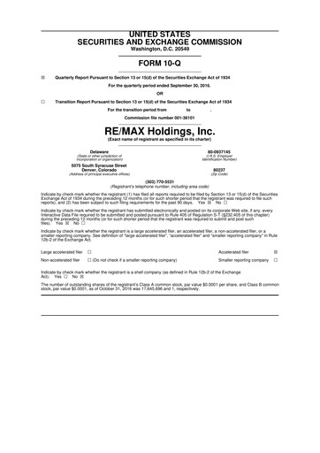 Thumbnail RE/MAX Holdings 10-Q Quarterly Report FY2016 