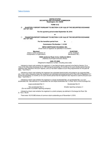 Thumbnail Impac Mortgage Holdings 10-Q Quarterly Report FY2016 