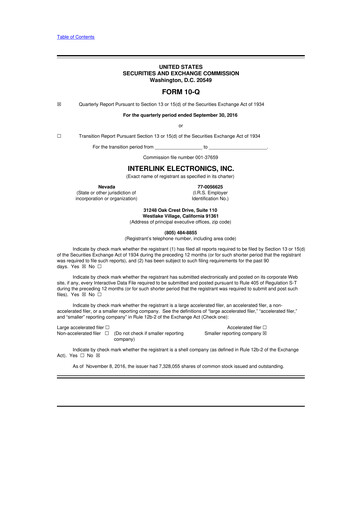 Thumbnail Interlink Electronics 10-Q Quarterly Report FY 