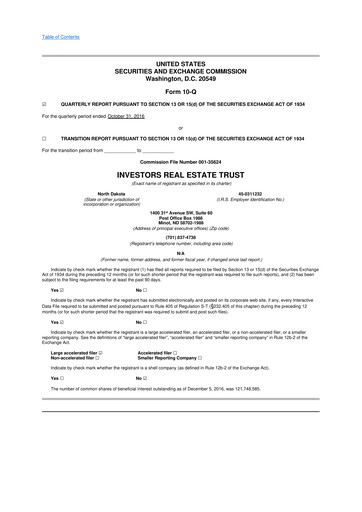 Thumbnail Centerspace 10-Q Quarterly Report FY2017 