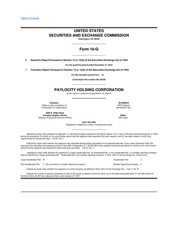 Thumbnail Paylocity 10-Q Quarterly Report FY2017 