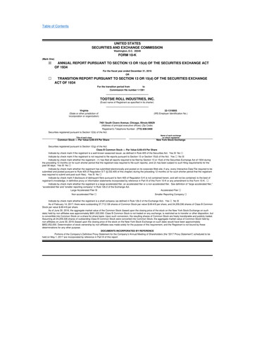 Thumbnail Tootsie Roll Industries
 10-K Annual Report 2016