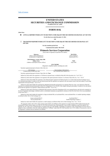 Thumbnail Primoris Services Corporation
 10-K Annual Report 2016