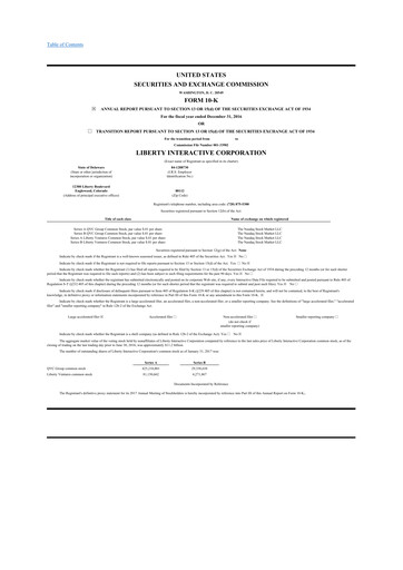 Miniature QVC Group 10-K Rapport annuel 2016