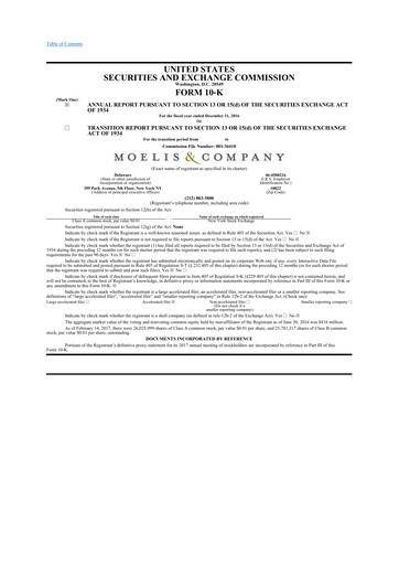 Thumbnail Moelis & Company 10-K Annual Report 2016