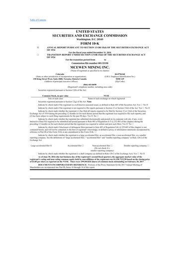 Thumbnail McEwen Mining 10-K Annual Report 2016