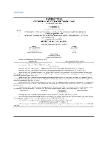 Miniature ATN International 10-K Rapport annuel 2016