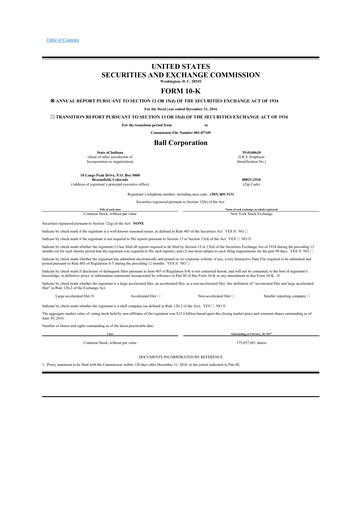 Thumbnail Ball Corporation
 10-K Annual Report 2016