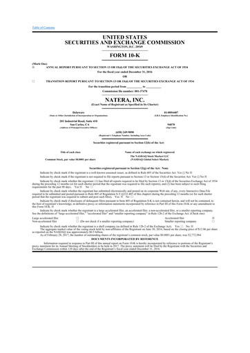 Thumbnail Natera 10-K Annual Report 2016