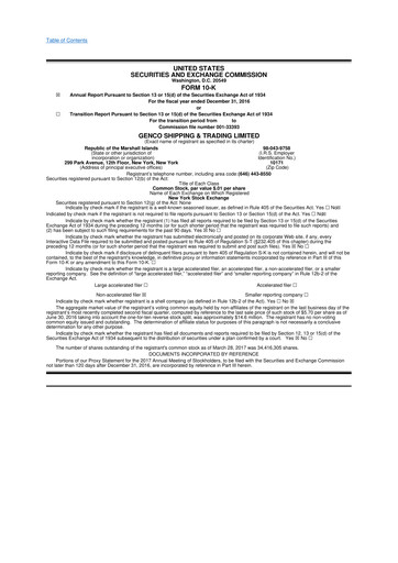 Thumbnail Genco Shipping & Trading 10-K Annual Report 2016
