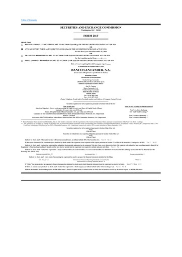 Thumbnail Santander 20-F Annual Report 