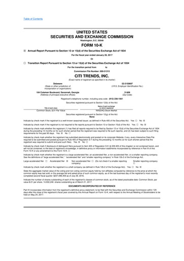 Thumbnail Citi Trends, Inc. 10-K Annual Report 