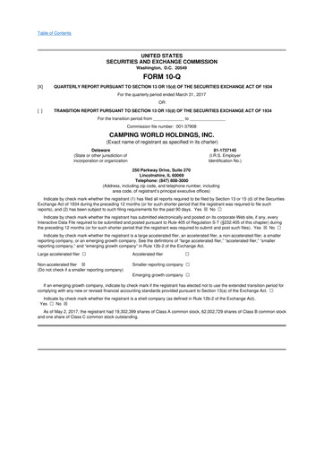 Thumbnail Camping World
 10-Q Quarterly Report FY2017 