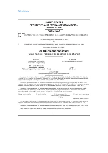 Thumbnail Glaukos 10-Q Quarterly Report FY 