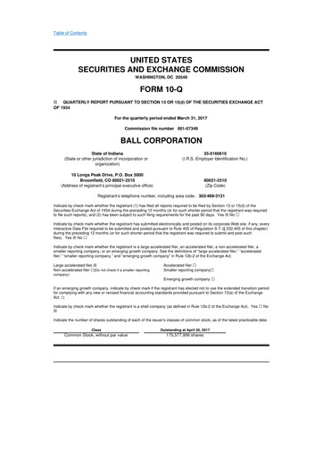 Thumbnail Ball Corporation
 10-Q Quarterly Report FY2017 
