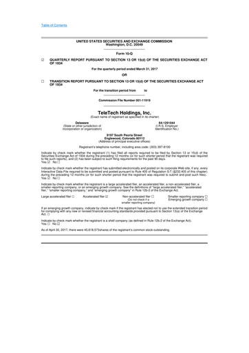 Thumbnail TTEC 10-Q Quarterly Report FY2017 