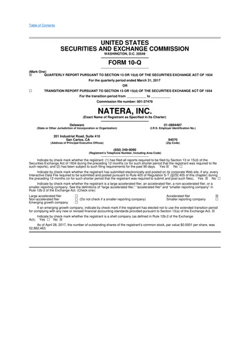 Thumbnail Natera 10-Q Quarterly Report FY2017 